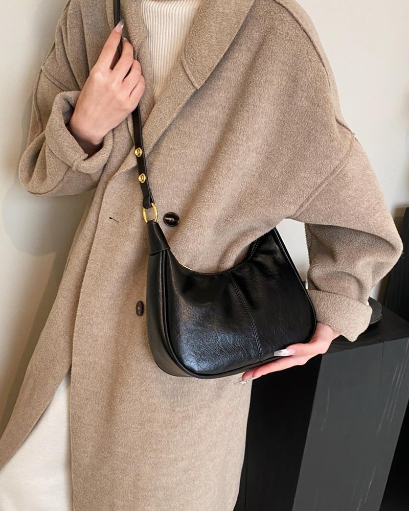 celestina Shoulder Bags for Women Small Hobo Bags Crescent Shaped Cute Retro Tote Handbag Mini Clutch Purse with Zipper Closure - Image 2